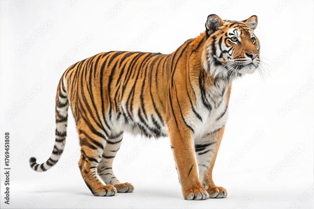 Naklejka premium bengal tiger isolated on white background