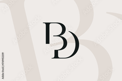 BD or DB letter logo icon design. Classic style luxury initials monogram.