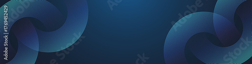 Modern abstract blue background with circle lines. Geometric stripe line art design for poster, brochure, cover, website, header, web banner, presentation