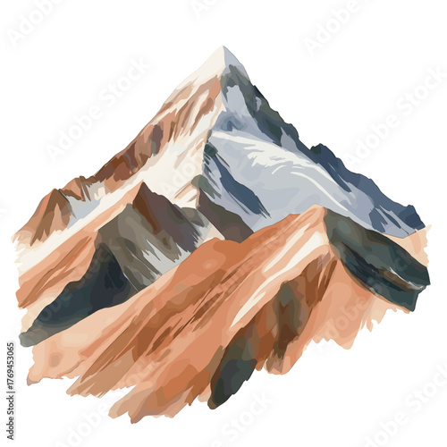 Aconcagua. Aconcagua hand drawn watercolor illustration