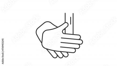 Animated hands washing under running water icon