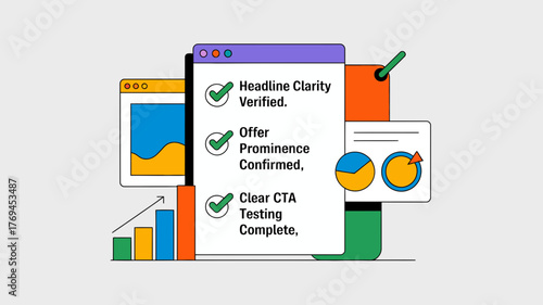 Successful marketing campaign checklist with verified headline offer prominence and clear cta testing complete with charts