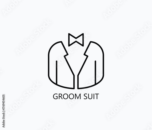 Groom Suit Icon Or Logo Isolated Vector Illustration