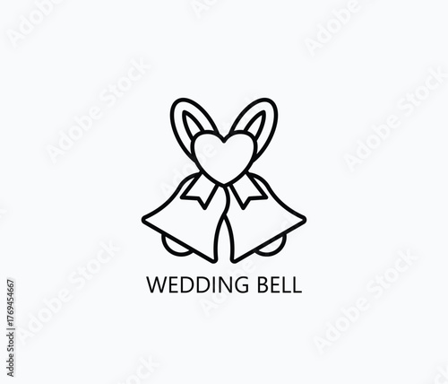 Wedding Bell Icon Or Logo Isolated Vector Illustration