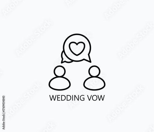 Wedding Vow Icon Or Logo Isolated Vector Illustration