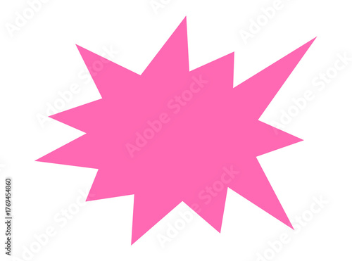 Tableau sur toile Pink starburst explosion shape design for sale banner and comic effect, bright j