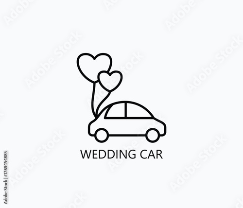 Wedding Car Icon Or Logo Isolated Vector Illustration