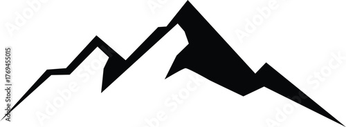 Mountain Range Silhouette Outdoor Adventure. Travel Landscape Vector Illustration