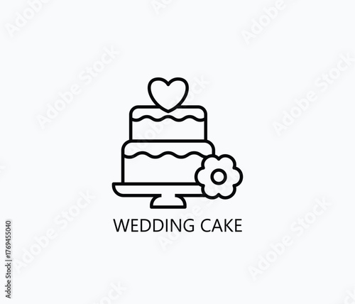 Wedding Cake Icon Or Logo Isolated Vector Illustration