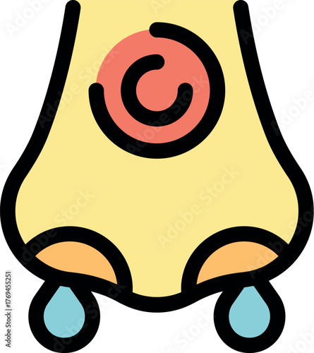 Human nose is suffering from rhinitis with snot and mucus dripping from nostrils
