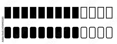 Vector image of a loading icon. Collection loading status. Loading progress icon. Loading progress. Element for your design.