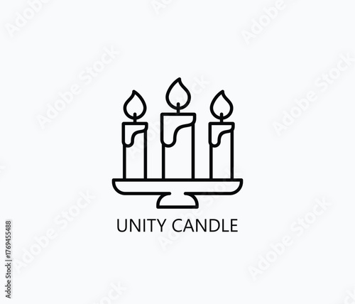 Unity Candle Icon Or Logo Isolated Vector Illustration