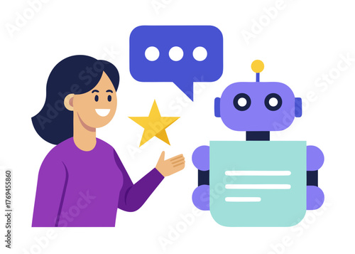 vector illustration of a man holding a speech bubble