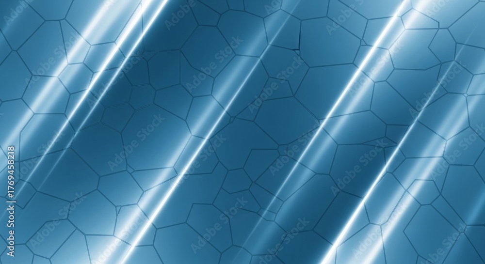 Obraz premium Dynamic Blue metallic Surface with Diagonal Light Streaks and Futuristic Cyber Texture