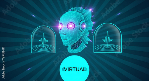 Virtual reality avatar digital art futuristic technology concept art