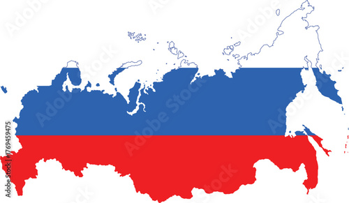 russia map with flag