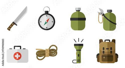 Survival gear and equipment for outdoor adventures and exploration.