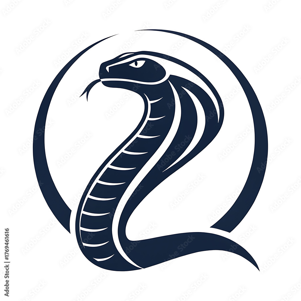 Fototapeta premium Snake silhouette vector illustration, logo type silhouette is simple and elegant on white background.