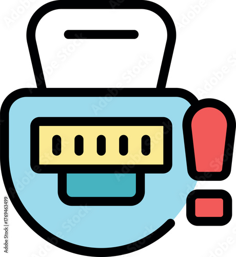 Electricity meter displaying an alert, highlighting potential problems or exceeding usage thresholds, emphasizing energy consumption management