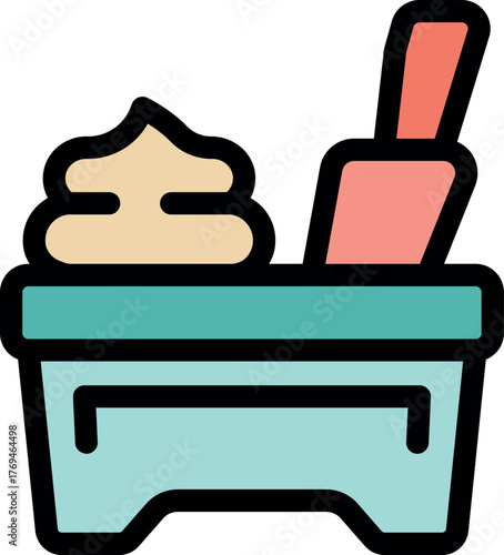 Hair coloring kit containing hair dye cream and a brush, prepared for hair dyeing or bleaching