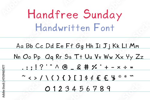 Playful hand drawn typography vector illustration. Font for school and education