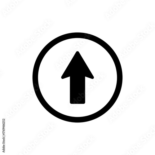 Sleek Up Arrow Icon for Modern UI Design, Effortless Navigation, Upload Symbol, Simple Directional Sign, Clean and Minimalist, Vector Origin Enhances Scalability