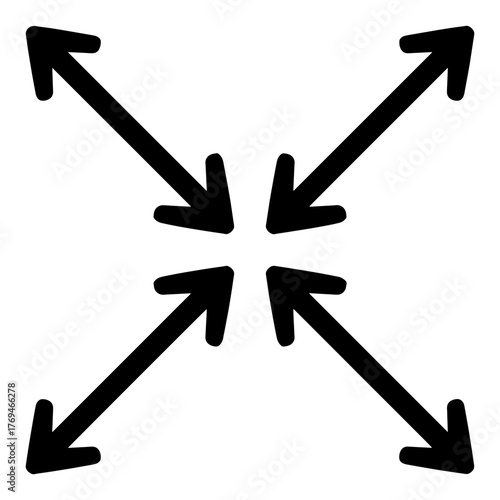 Dynamic hand-drawn design element showcasing expansion, growth, and direction, perfect for infographics, presentations, and creative projects needing focus