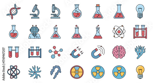 Collection of various cybersecurity and digital security icons, representing threats and protection.