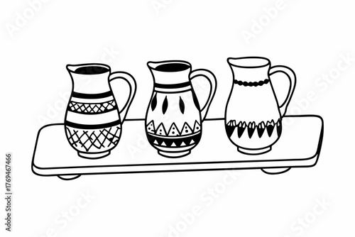 set of kitchen utensils sketch