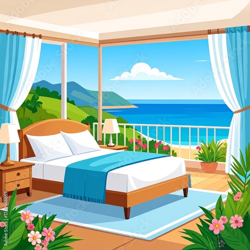 Bedroom with Ocean View and Balcony