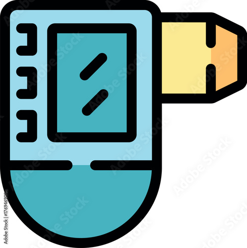 Blood glucose meter icon representing diabetes management and healthcare technology for monitoring sugar levels