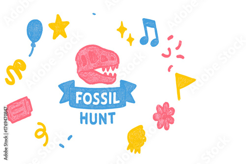 Explore a fun fossil hunt with colorful decorations and lively designs for kids and families