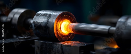 Metal going through hardening to boost strength and toughness