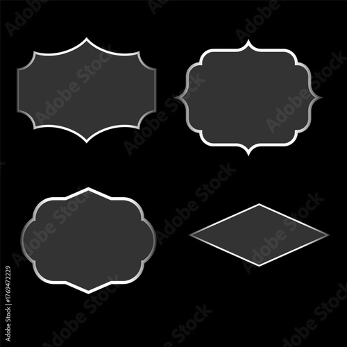 Light frame liquid glass, glass panel set for mobile and web app, White ui light frame square and circle banner. HUD design element interface,. Vector illustration
