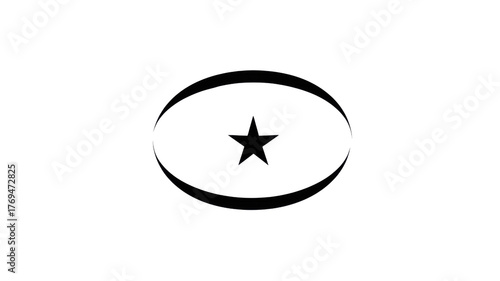 Minimalist Star Emblem Inside Circle on White Background