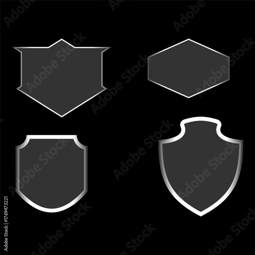 Collection of Liquid Glass Buttons in Various Shapes Vector and Sizes for UI Design on Dark Background. Liquid Glass Set