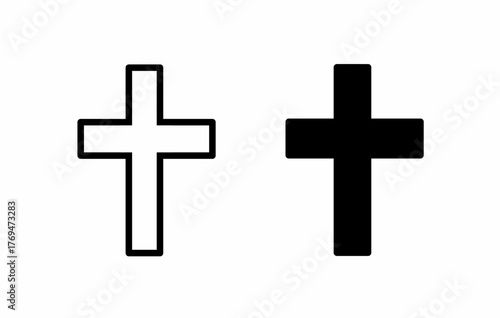 Cross icon isolated on white background