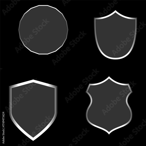 Light frame liquid glass elements with glowing effect, circles, stars, futuristic HUD interface design set for web and mobile apps, vector illustration