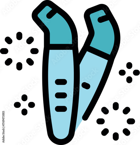 Two nano tweezers are manipulating nanoparticles, illustrating the concept of nanotechnology and its potential applications