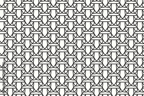 Minimalist line geometric pattern design decorative ornament wallpaper backdrop textile surface print template black white elegant repeat seamless abstract