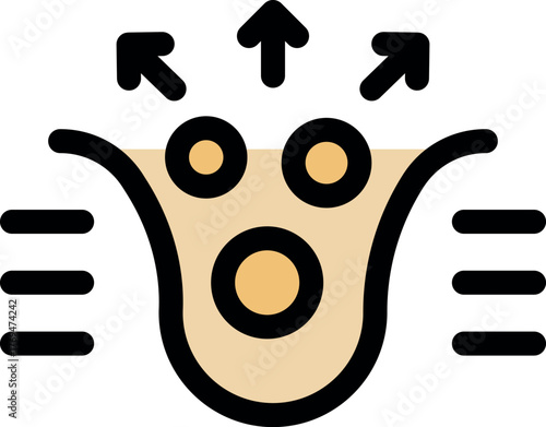 Exocytosis process showing vesicles fusing with cell membrane, transporting molecules out of cell, with arrows indicating direction of movement