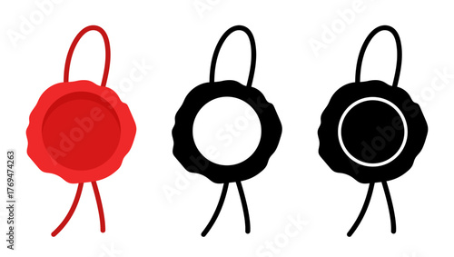 Wax seal icon. Wax print. Wax seal isolated on transparent background. Flat icons.
