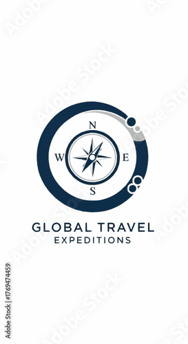 Global Travel Expeditions Compass Logo Design for Adventure and Exploration.
