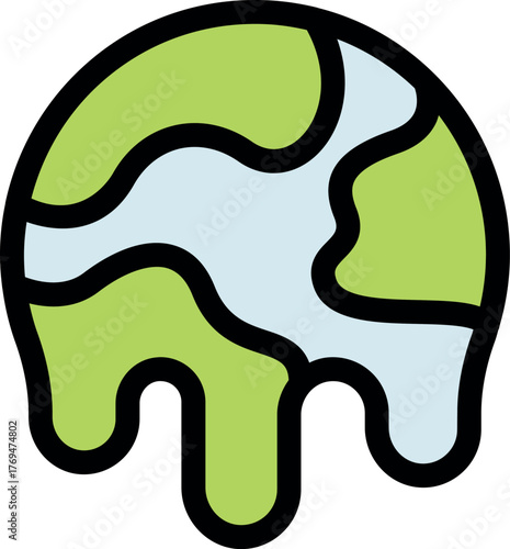 Earth globe melting representing global warming effect and environmental destruction