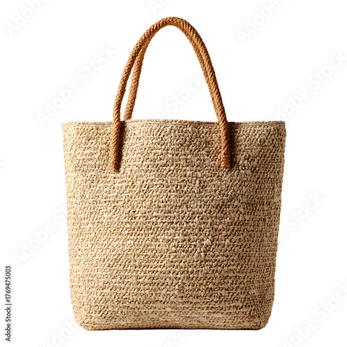 Eco-Friendly Natural Straw Tote Bag with Organic Texture for Sustainable Fashion