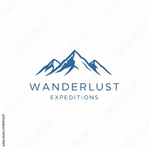 Wanderlust Expeditions Mountain Logo Design.