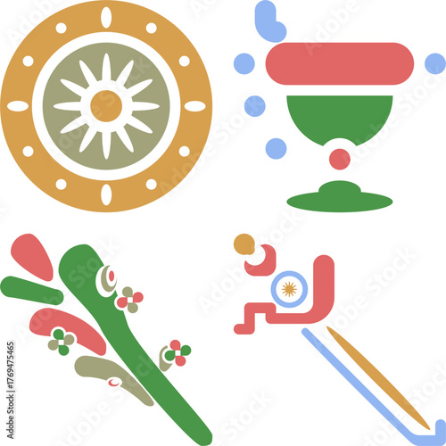 Palos de cartas españoles backdrop vector set