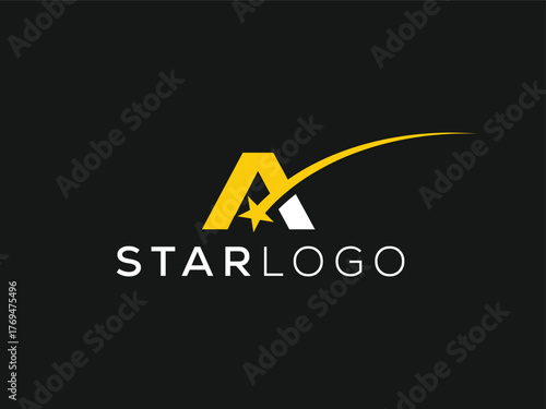 Minimal and professional Letter A star Logo design