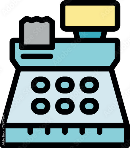 Electronic cash register printing a receipt, symbolizing modern point of sale technology in retail and business