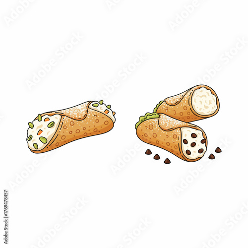 Delicious Cannoli: Traditional Italian Pastry Filled with Sweet Ricotta Cream